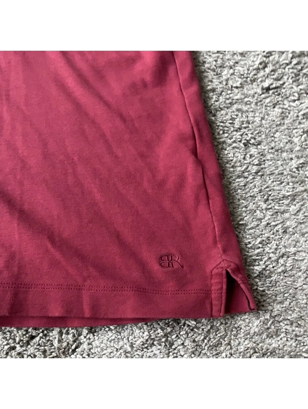 Banana Republic Men's XL Polo Burgundy Solid Short Sleeve Logo Button